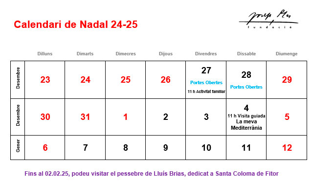 Calendari i portes obertes. Nadal