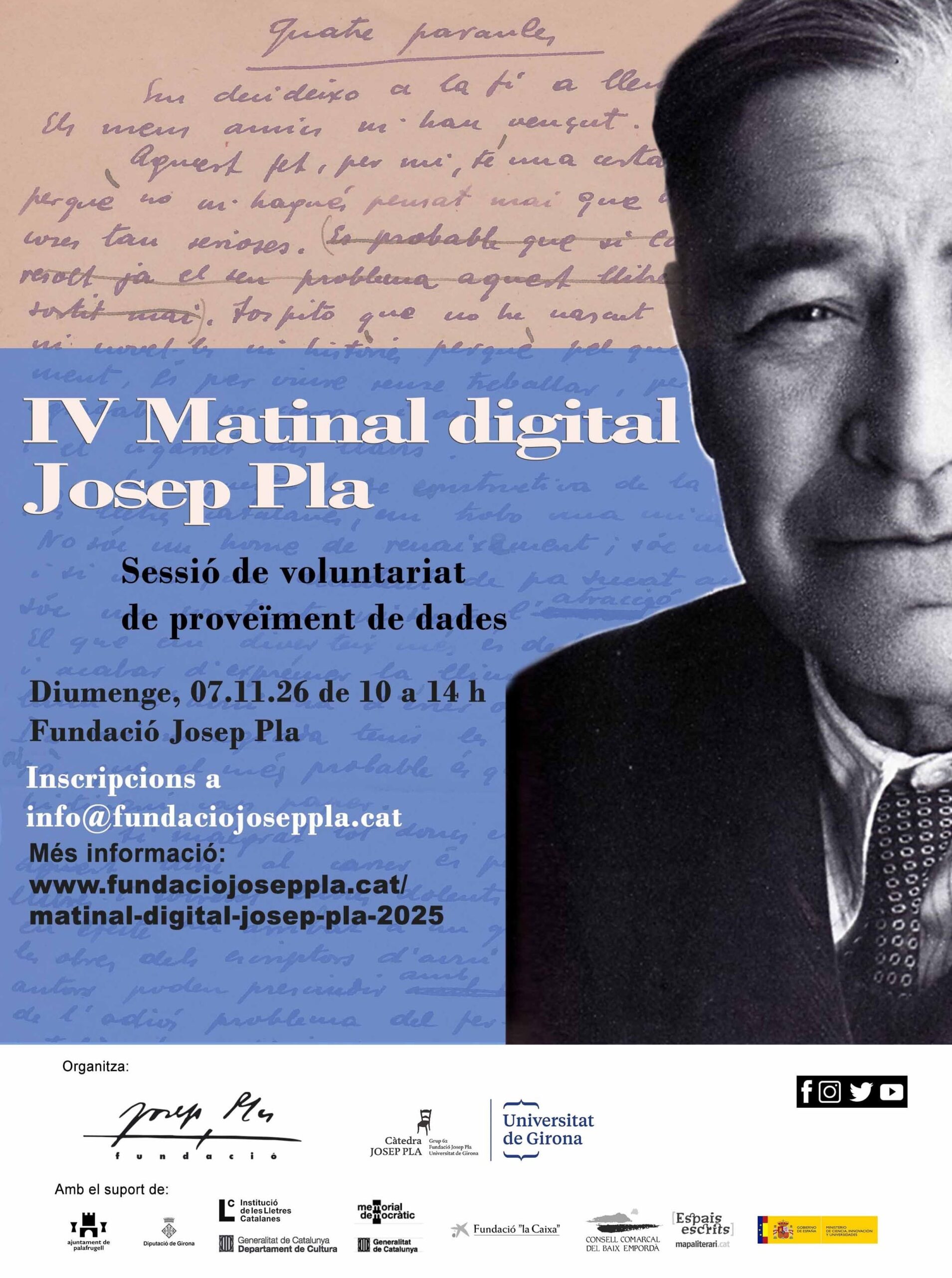 IV Matinal digital Josep Pla. Manuscrits